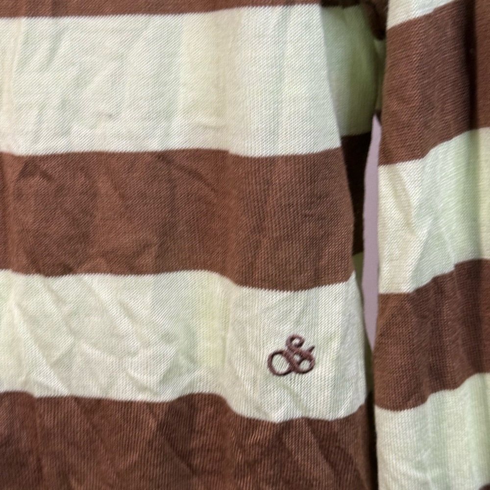 Scotch & Soda Brown and Cream Striped V-Neck Sweater - Picture 4 of 9